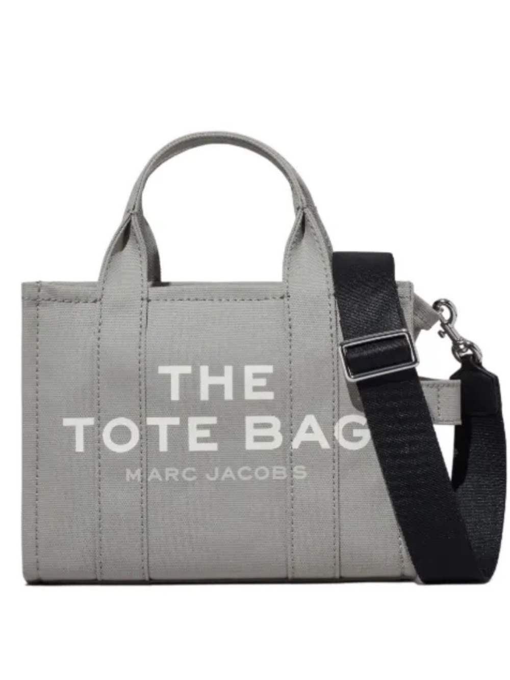 Marc Jacobs Light Gray Canvas Mini Tote with Black Strap NWOT